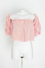 cropped feminino listrado com pregas