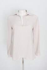 blusa manga longa talgui feminina rosa com barra mullet e recortes