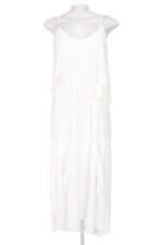 vestido feminino lafort branco com faixa na cintura e forro