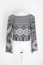 blusa manga longa cheroy feminina estampada