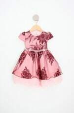 vestido menina bonita kids vinho com bordado e forro