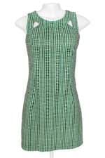 Vestido Curto collins bicolor com bordado e forro
