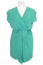 vestido Shoulder feminino verde com drapeado e forro