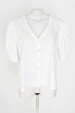 camisa amaro feminina off white com pregas