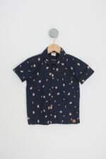 camisa puc kids azul estampada