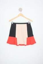 saia zara feminina com recortes em cores