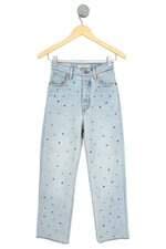 calça jeans Levi'S feminina azul com aplique