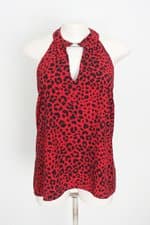 blusa cortelle feminina vermelha estampada