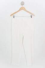 calça de tecido feminina off white