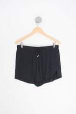 shorts feminino preto com sobreposição