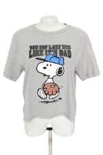 camiseta peanuts feminina cinza com silk