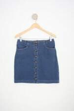 saia jeans amaro feminina azul