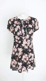 vestido forever 21 feminino preto floral com meio forro