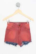 shorts jeans rosa chiclé feminino vermelho