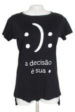 camiseta esportiva la vie feminina preta com barra mullet