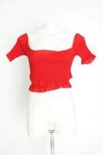 blusa cly feminina vermelha com franzido