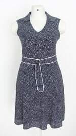 vestido PA Concept feminino azul estampado com faixa na cintura
