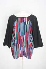 camisa calvin klein feminina listrada com recortes