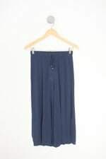 calça de tecido renner feminina azul com fenda