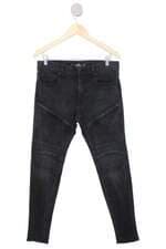 calça jeans Hollister masculina cinza com pregas