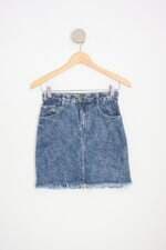 saia jeans marisa feminina azul