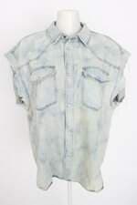 camisa jeans zara feminina azul