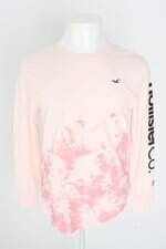 camiseta manga longa hollister masculina rosa com silk