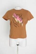 blusa dzarm feminina marrom com silk