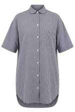 Camisa de pijama feminino azul xadrez