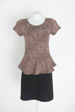 vestido bell feminino estampado com sobreposição