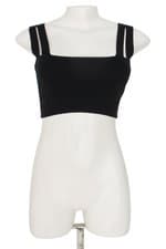 top Riachuelo feminino preto com recortes