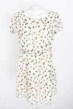 vestido ag feminino bege estampado com forro