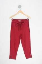 calça de tecido mamani feminina vermelha com faixa na cintura