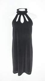 vestido dengosa feminino preto com forro e recortes