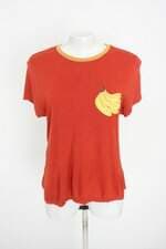 blusa C&A feminina terracota com patch