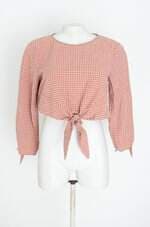 blusa cropped zara com amarração 