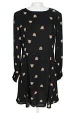 vestido Renner feminino preto estampado com forro
