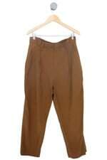 calça de tecido Zara feminina marrom