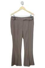 calça de tecido Luigi Bertolli feminina  marrom com aplique