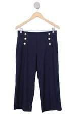 calça de tecido feminina azul