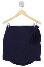 saia tricomix feminina azul com forro