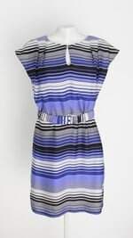 vestido banana republic feminino listrado com faixa na cintura 