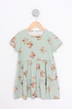 vestido H&m kids verde estampado