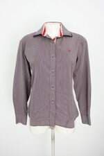 camisa dudalina feminina listrada com bordado