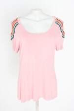 blusa donna mila feminina rosa com aplique
