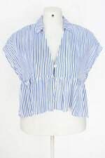 camisa Zara feminina listrada com peplum