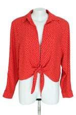 blusa Shoulder feminina vermelha com barra mullet
