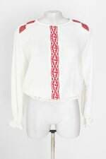 blusa ateen feminina of white com bordado e franzido