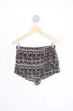 shorts forever 21 feminino estampado com sobreposição