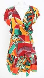 vestido feminino acrobat estampado com babado